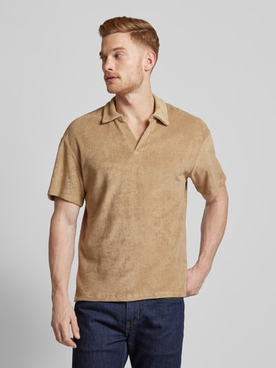 Jack & Jones Premium Poloshirt van badstof, model 'TERRY' Donkerbruin - 4