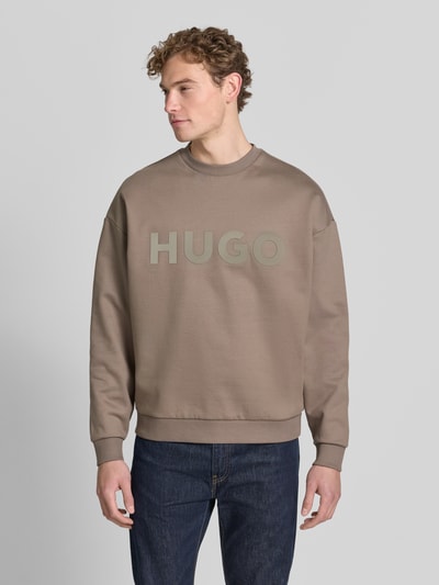 HUGO Oversized Sweatshirt aus reiner Baumwolle Modell 'DINEX' Mittelbraun 4
