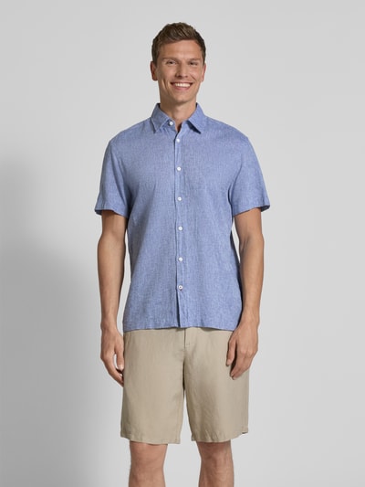 JOOP! Jeans Regular Fit Freizeithemd aus Leinen-Baumwoll-Mix Marine 4