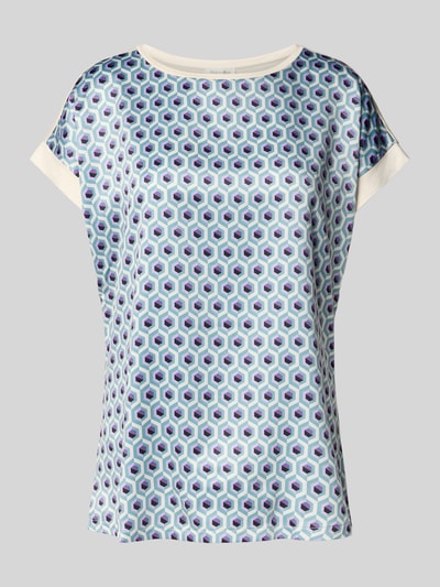Christian Berg Woman T-shirt in all-over look met ronde hals Aquablauw - 2