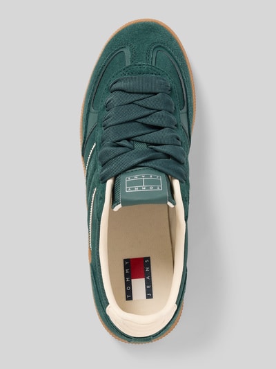 Tommy Jeans Low Top Sneaker aus echtem Rindsvelours Dunkelgruen 3