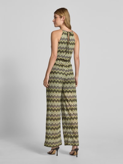 comma Jumpsuit mit Strukturmuster Gruen 5