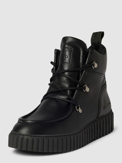 Marc O'Polo Schnürboot mit Label-Details Schwarz 2