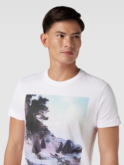 JOOP! Jeans T-shirt met motiefprint, model 'Dario' Wit - 3