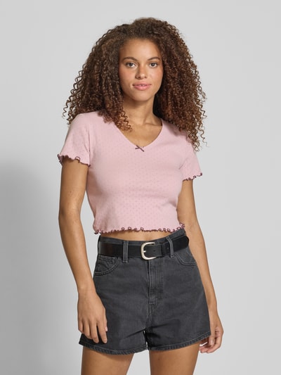 Only Slim Fit T-Shirt aus Baumwoll-Mix Modell 'CARLOTTA' Rosa 4