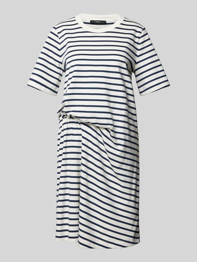 Weekend Max Mara Sukienka T-shirtowa o długości do kolan z bocznymi marszczeniami model ‘PIREO’ Biały 2