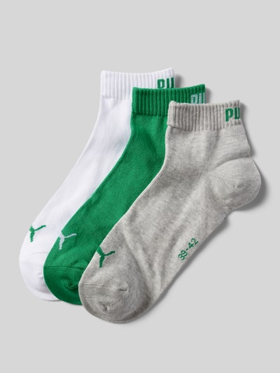 PUMA Sneakersocken mit Label-Print im 3er-Pack Gruen 1