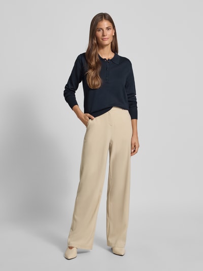 FREE/QUENT Regular fit shirt met lange mouwen van viscosemix, model 'Katie' Marineblauw - 1