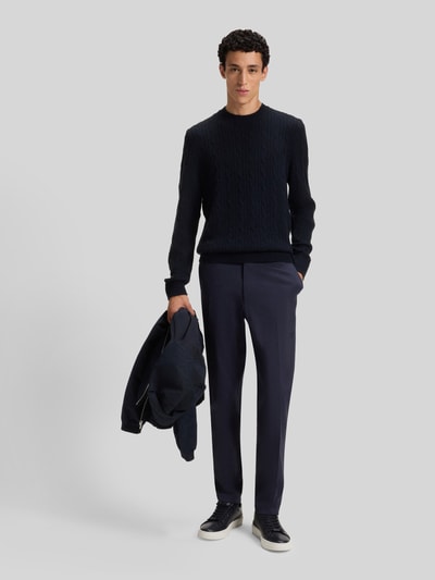 BOSS Regular Fit Strickpullover aus Schurwoll-Kaschmir-Mix Modell 'HETICO' Marine 1