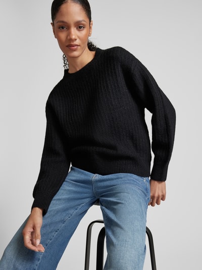 Tom Tailor Loose Fit Strickpullover mit Paillettenbesatz Black 3