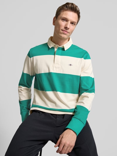 Gant Sweatshirt mit Polokragen Modell 'RUGGER' Dunkelgruen 3