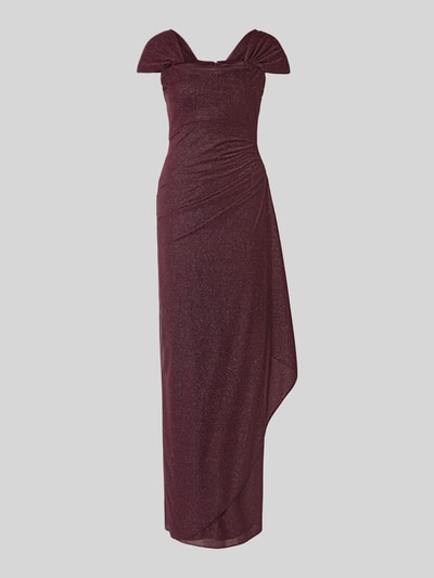 Productfoto, empire avondjurk uit bordeauxrood chiffon met glinsterende textuur, Vera Mont Empire avondjurk uit chiffon