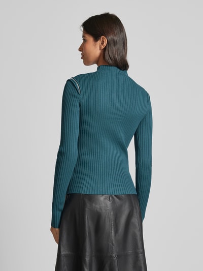 Patrizia Pepe Strickpullover mit Stehkragen Modell 'MAGLIA' Petrol 5