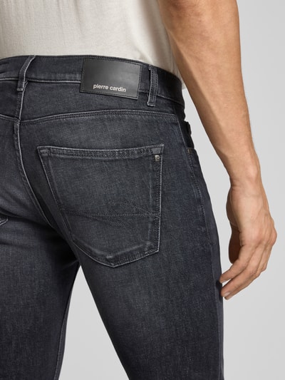 Pierre Cardin Tapered Fit Jeans im Used-Look Modell 'Lyon' Dunkelgrau 3