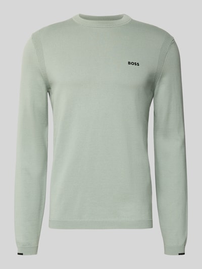 Produktfoto, Regular Fit Strickpullover aus reiner Baumwolle Modell 'EVER-X' von BOSS Green, Optik: Unifarben, Rundhals, Label-Stitching, Langarm, Stricktextur