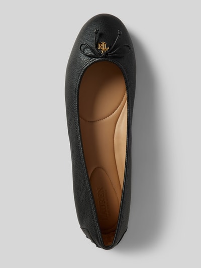 Lauren Ralph Lauren Lederballerinas mit Label-Applikation Modell 'JAYNA' Black 3