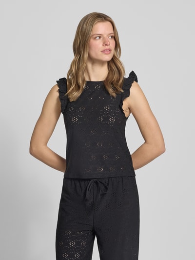 ONLY Slim Fit Top mit Allover-Muster Modell 'MILLA' Black 4