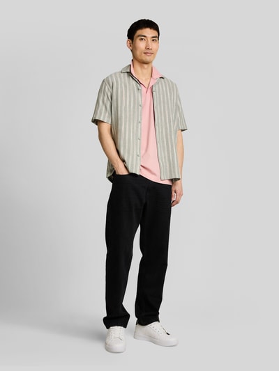 Tom Tailor Regular Fit Poloshirt aus Baumwoll-Mix mit Resortkragen Pink 1