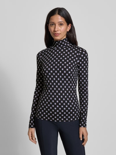 Marc Cain Shirt met lange mouwen en opstaande kraag Zwart - 4