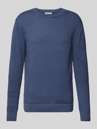 Knowledge Cotton Apparel Strickpullover mit Strukturmuster Modell 'VAGN' Rauchblau 2