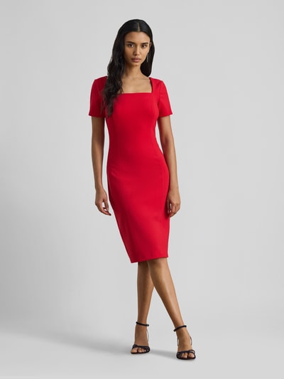 Lauren Ralph Lauren Cocktailkleid mit Karree-Ausschnitt Rot 1