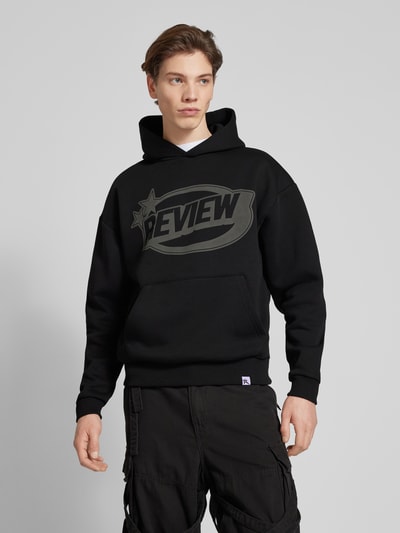 REVIEW Hoodie mit Label-Print Black 4