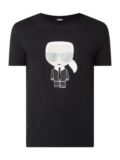 Karl Lagerfeld T-shirt z nadrukiem z logo  Czarny 2