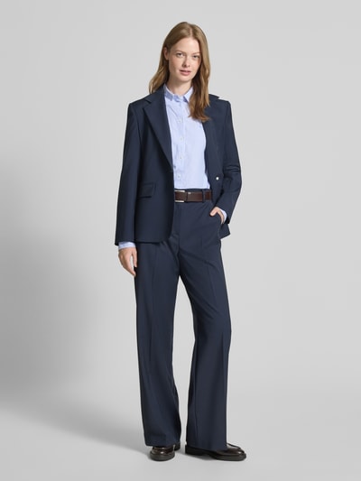 Fynch-Hatton Regular fit overhemdblouse met logostitching Koningsblauw - 1