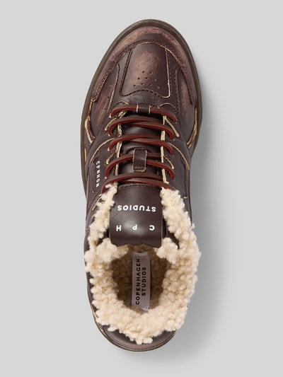 Copenhagen Sneakersy skórzane z ciepłą wyściółką model ‘CPH63’ Ciemnobrązowy 3