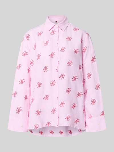 Tommy Hilfiger Oversized Hemdbluse aus Leinen-Viskose-Mix Rosa 2