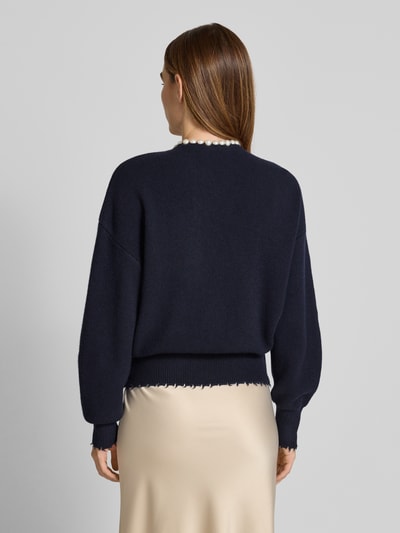 Essentiel Antwerp Comfort Fit Strickjacke aus Woll-Mix mit Kaschmir Modell 'IDEAS' Marine 5