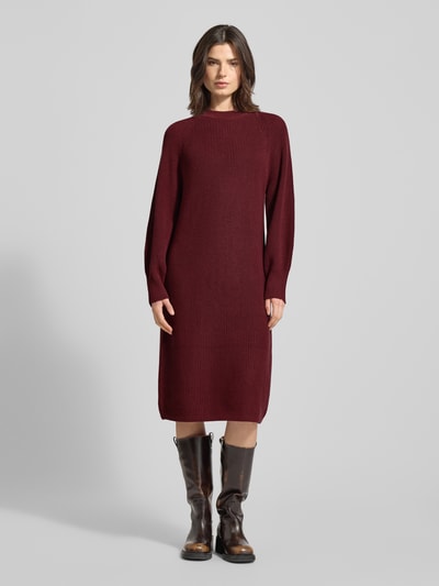 s.Oliver RED LABEL Fließendes Strickkleid aus Baumwoll-Mix Bordeaux 4