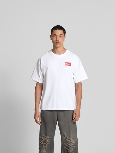 Diesel T-Shirt mit Label-Stitching Weiss 4