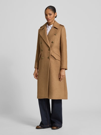 Barbour Regular fit lange jas van wolmix, model 'COTTESMORE' Camel - 4