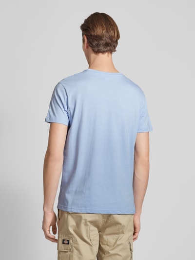 Alpha Industries T-shirt met labelprint, model 'BASIC' Lichtblauw - 5