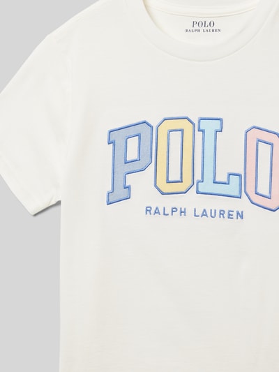 Polo Ralph Lauren Teens T-shirt met labelstitching Offwhite - 2