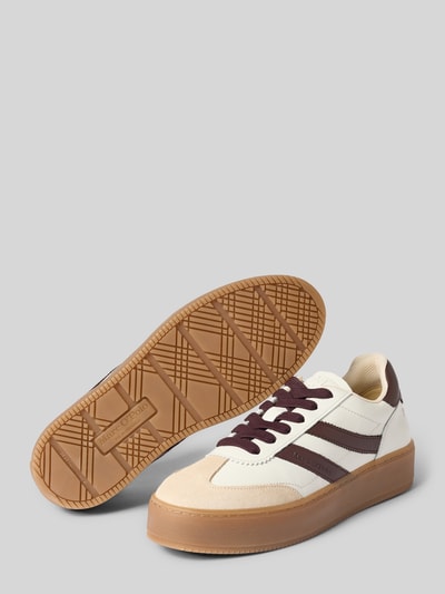 Produktfoto, Sneaker aus echtem Rindsleder Modell 'Edith 2' von Marc O'Polo, weiß-braun, glatte und strukturierte Texturen, Damen Sneaker von Marc O'Polo