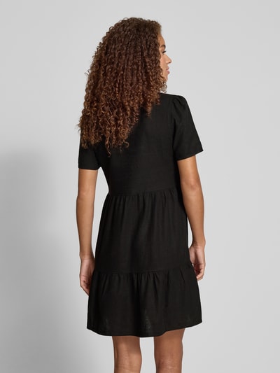 Only Comfort fit vrijetijdsjurk van mix van viscose en linnen, model 'TIRI-CARO' Zwart - 5