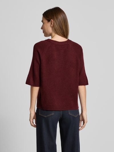 s.Oliver RED LABEL Sweter o kroju regular fit z dzianiny z dodatkiem wełny z alpaki Bordowy 5