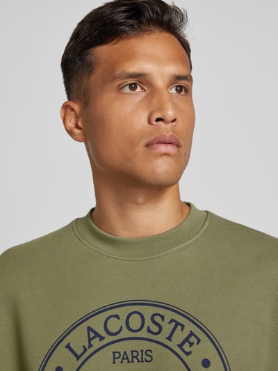 Lacoste Sweatshirt mit Label-Print Oliv 3