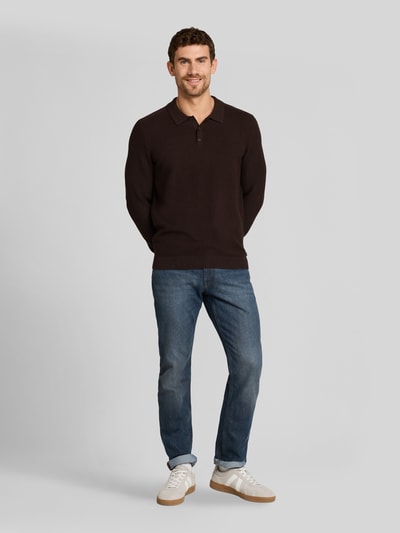 Tom Tailor Regular fit pullover met polokraag Donkerbruin - 1
