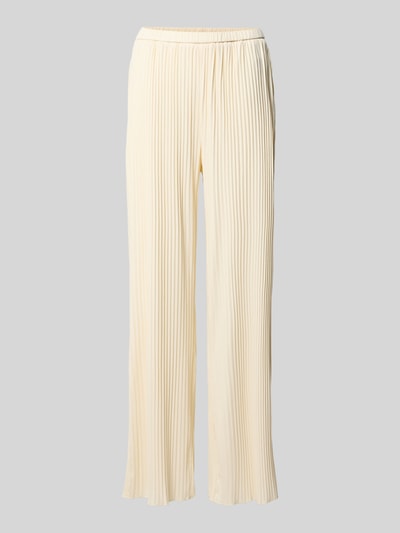 Produktfoto, Hose mit Plisseefalten Modell 'Kiera' von OH APRIL in Creme, Material-Mix mit Stretch-Anteil, Relaxed-Fit, elastischer Bund