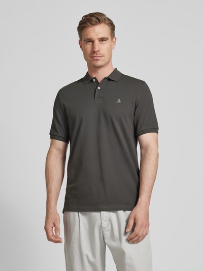 Marc O'Polo Regular Fit Poloshirt mit Label-Stitching Anthrazit 4