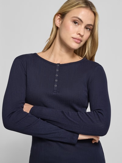 Christian Berg Woman Longsleeve mit Rundhalsausschnitt und Knopfleiste Dunkelblau 3