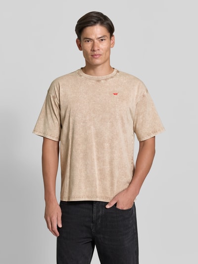 Diesel T-Shirt mit kleinem Logo-Detail Beige 4