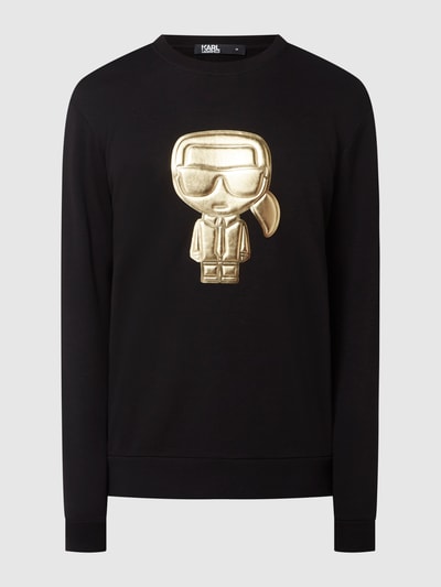 Karl Lagerfeld Sweatshirt mit Logo in Metallic-Optik  Black 2