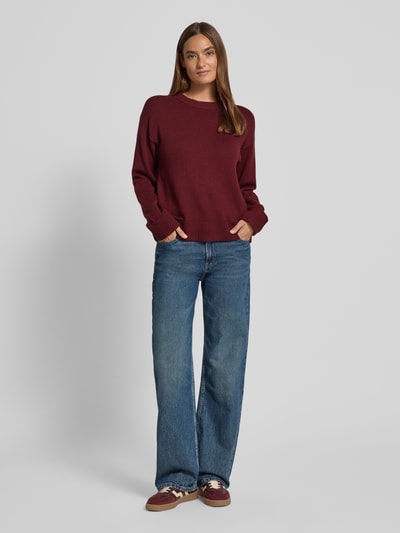 s.Oliver RED LABEL Relaxed Fit Strickpullover aus Baumwoll-Mix mit Woll-Anteil Bordeaux 1