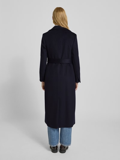 MAX&Co. Regular fit lange wollen jas met reverskraag, model 'LONGRUN' Marineblauw - 5