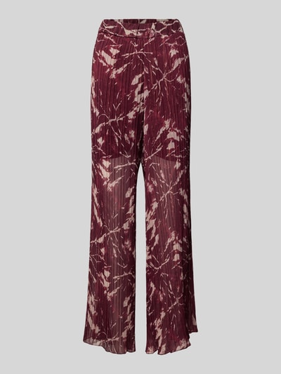 ZABAIONE Flared Stoffhose mit Plisseefalten Rot 2