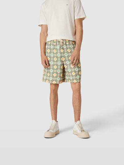 Drôle de Monsieur Shorts mit Allover-Muster Gruen 4